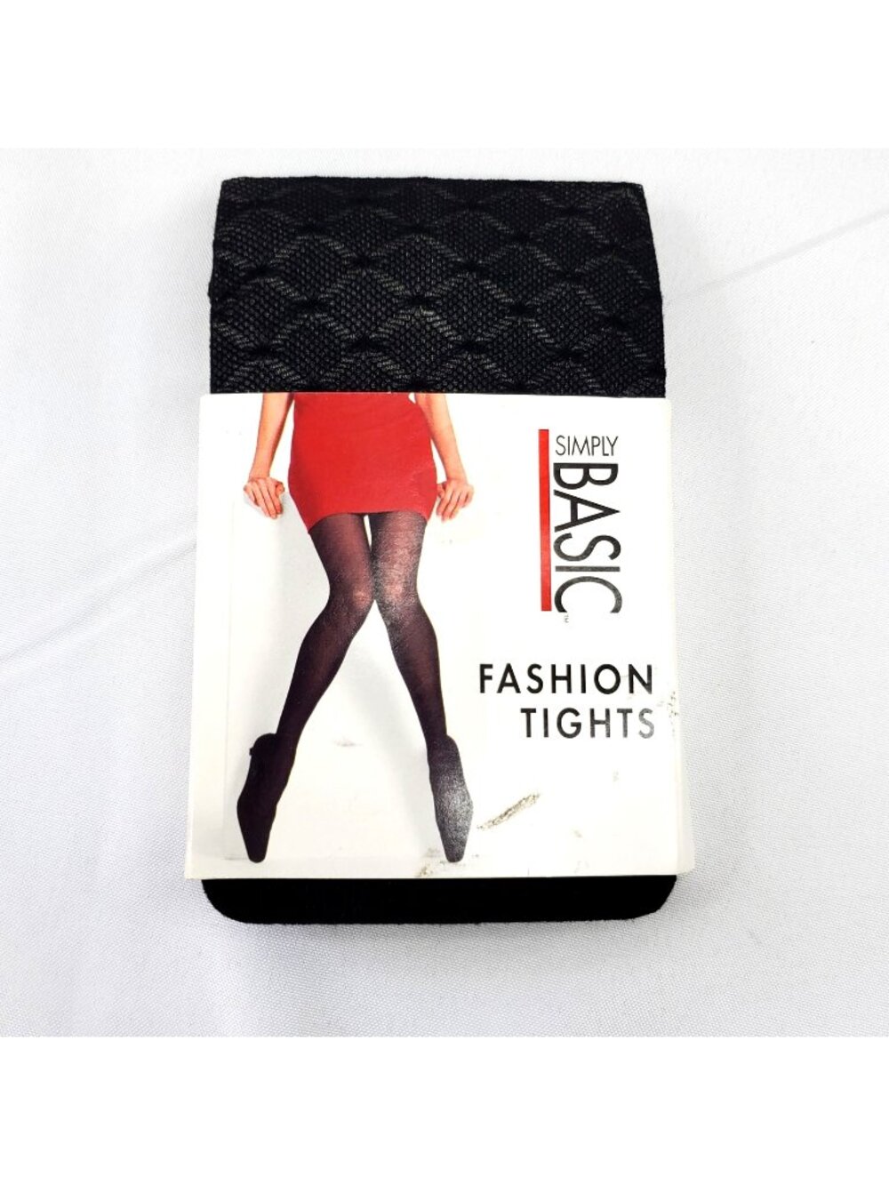 Vintage Simply Basic Black Fashion Tights Textured Pattern Size 3 Made in USA